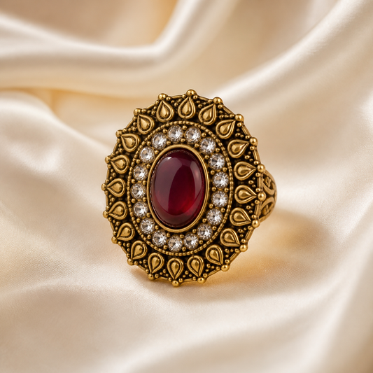 Gul burgundy imitation statement ring